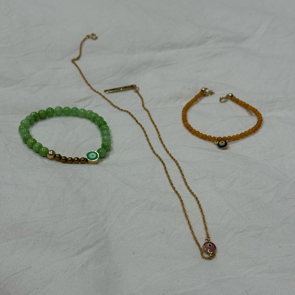 April Soderstrom Evil Eye Bracelet and Necklace Set